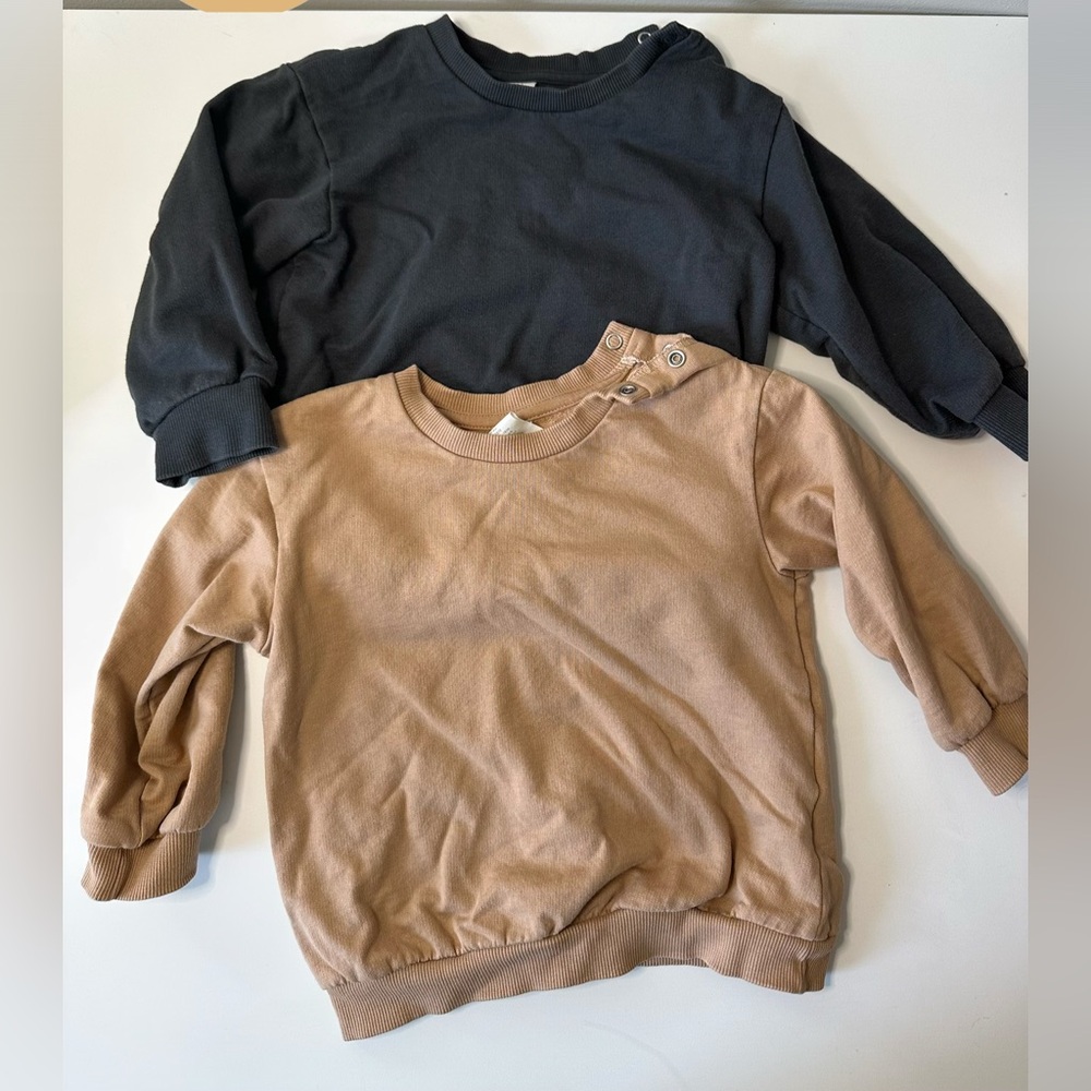 Kids Long Sleeve Crewneck sweatshirts - Black and Tan